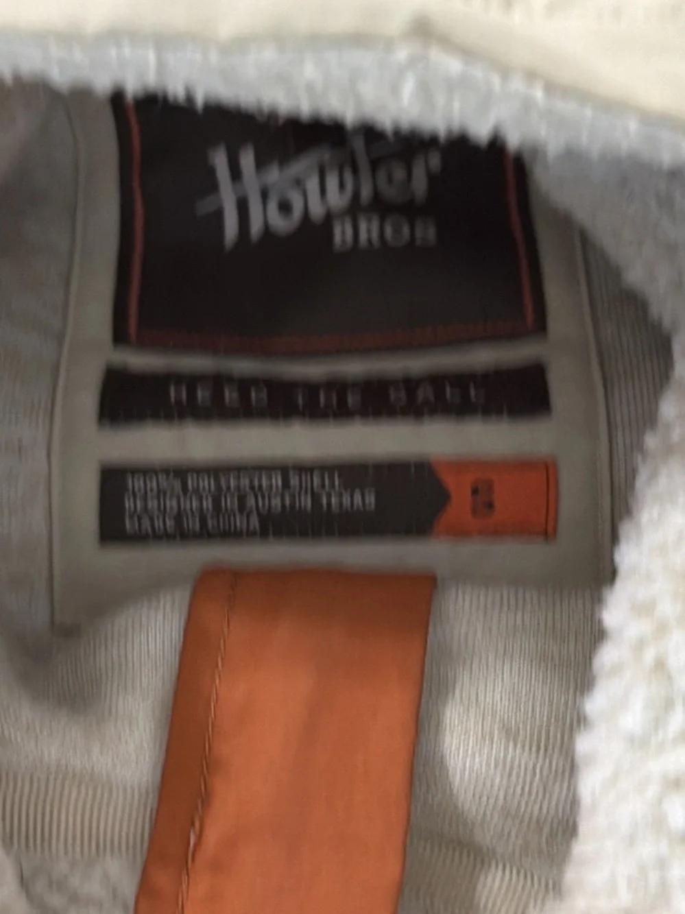 Howler Brothers Cream Sherpa Zip-Up Hoodie with Orange Trim